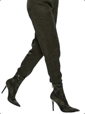 Good American Ankle Shine Neoprene Women’s Camo Green and Brown Size 5.5 & 12